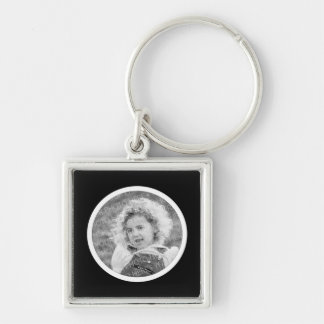 Llavero Marco redondo - Personalizado blanco y negro