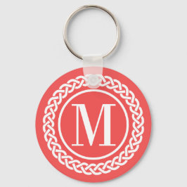 Llavero Marco trenzado rojo monogramado