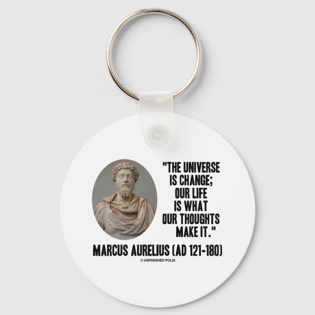 Llavero Marcus Aurelius Universe cambia nuestra vida (Anverso)