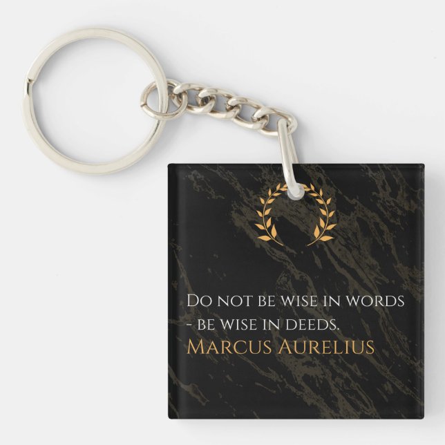 Llavero Marcus Aurelius's Wisdom: Actions Speak Louder Tha (Frente)