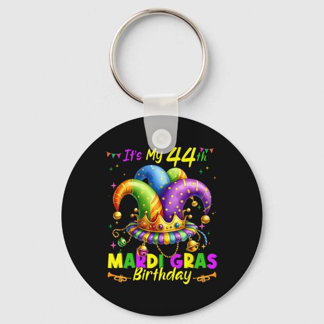 Llavero Mardi Gras 44º cumpleaños Grasa Martes 44 años (Anverso)