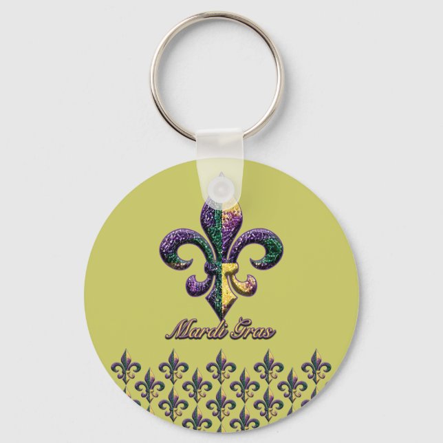 Llavero Mardi Gras Bead Fleur de lis 2 (Anverso)
