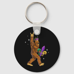 Llavero Mardi Gras Bigfoot Divertidos niños Sasquatch Mard