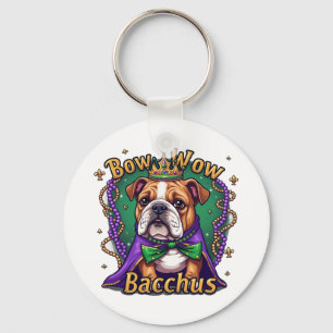 Llavero Mardi Gras Bow Wow Bacchus Bulldog