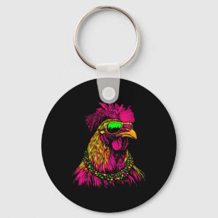 Llavero Mardi Gras Chicken Sungles Beads Farmer Nueva Orle