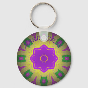 Llavero Mardi Gras, color del patrón Mandala