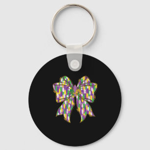 Llavero Mardi Gras Coquette Bow Louisiana Festival Mujeres
