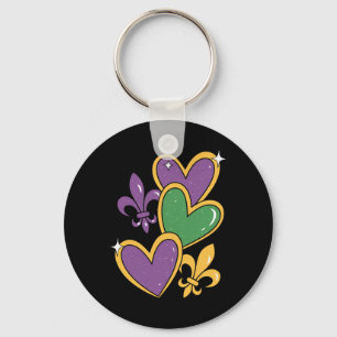 Llavero Mardi Gras Corazas Mujeres Chicas Niños Pequeñas