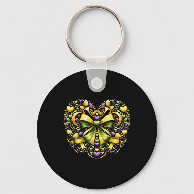 Llavero Mardi Gras Corazón Martes de Carnaval Nueva Orlean (Anverso)