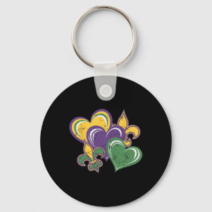 Llavero Mardi Gras Corazones Trato De Lugar Mujeres Chicas