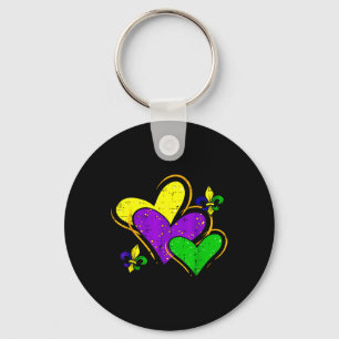 Llavero Mardi Gras Corazones Trato De Lugar Mujeres Chicas