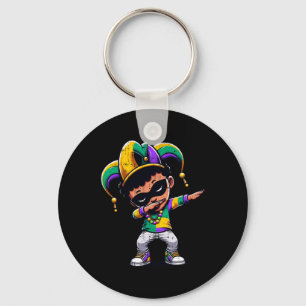 Llavero Mardi Gras Dabbing Boy Black Funny Set Jester H