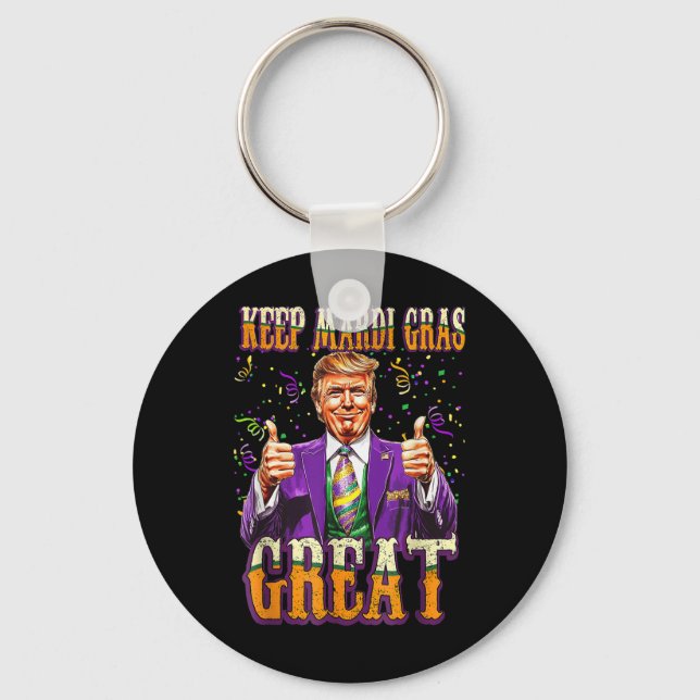Llavero Mardi Gras Donald Trump grande otra vez bandera es (Anverso)