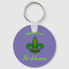 Llavero Mardi Gras Fleur de Lis Personalized Key Chain