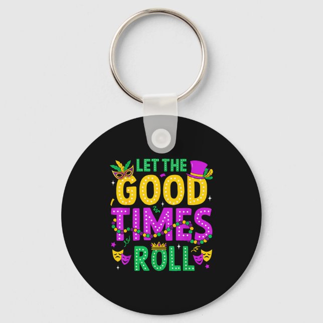Llavero Mardi Gras Let The Good Times Roll Funny Men Women (Anverso)