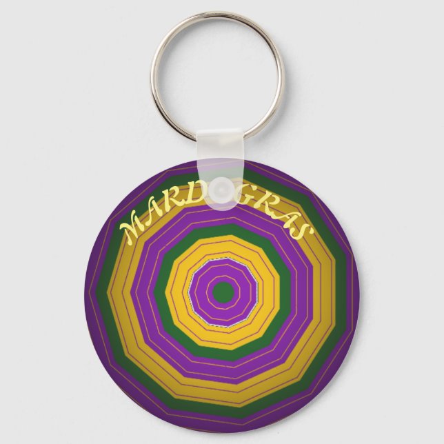 Llavero Mardi Gras, Mandala Pattern Colourful (Anverso)
