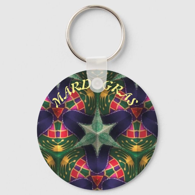 Llavero Mardi Gras, Mandala Pattern Colourful (Anverso)