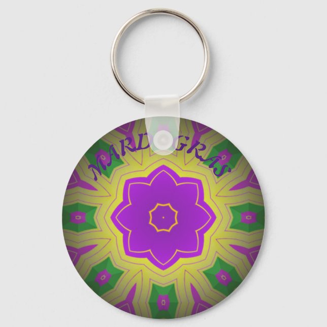 Llavero Mardi Gras, Mandala Pattern Colourful (Anverso)