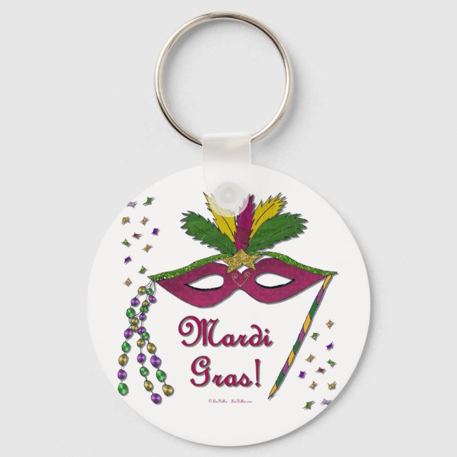 Llavero Mardi Gras Mask Feather Beather (Anverso)