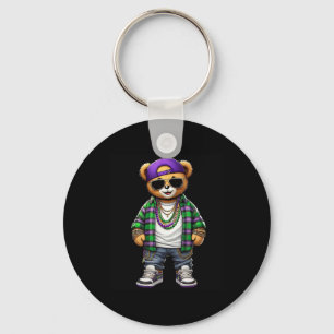 Llavero Mardi Gras Oso Para Hombres Hip Hop New Orleans B