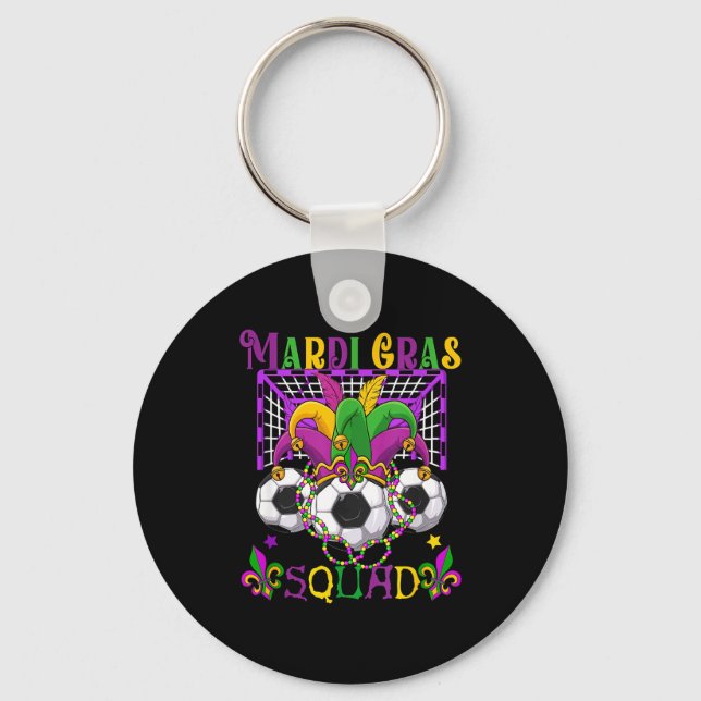 Llavero Mardi Gras Squad Soccer Equipment Player Team Funn (Anverso)