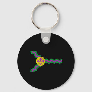 Llavero Mardi Gras St. Louis Flag Soulard perturbado