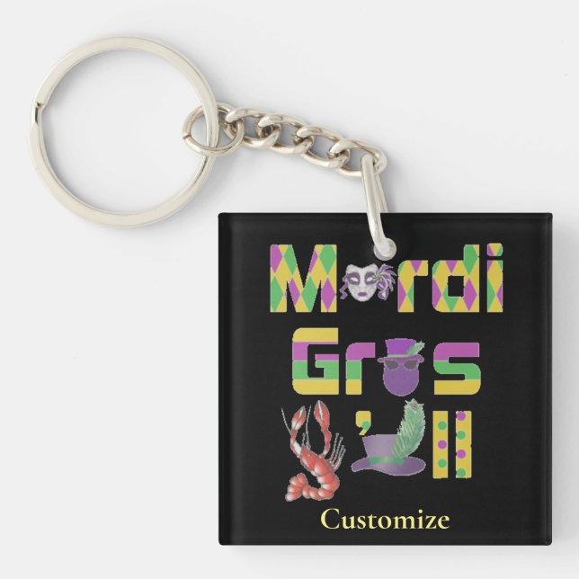Llavero Mardi Gras Y'all Thunder_Cove (Frente)