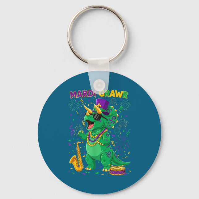 Llavero Mardi Grawr Rex Dino Gras (Anverso)