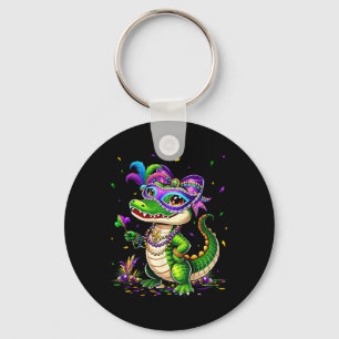 Llavero Mardigator Cute Mardi Gras Alligator Costume Chica