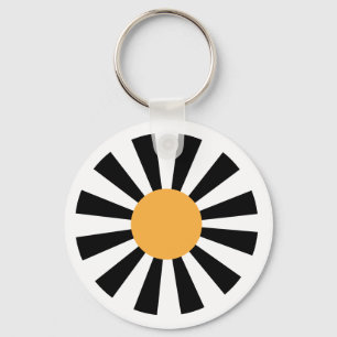 Llavero margarita retro blanca amarilla negra 