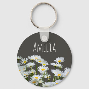 Llavero Margaritas en Gris Personalizadas