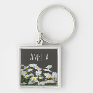 Llavero Margaritas en gris personalizado