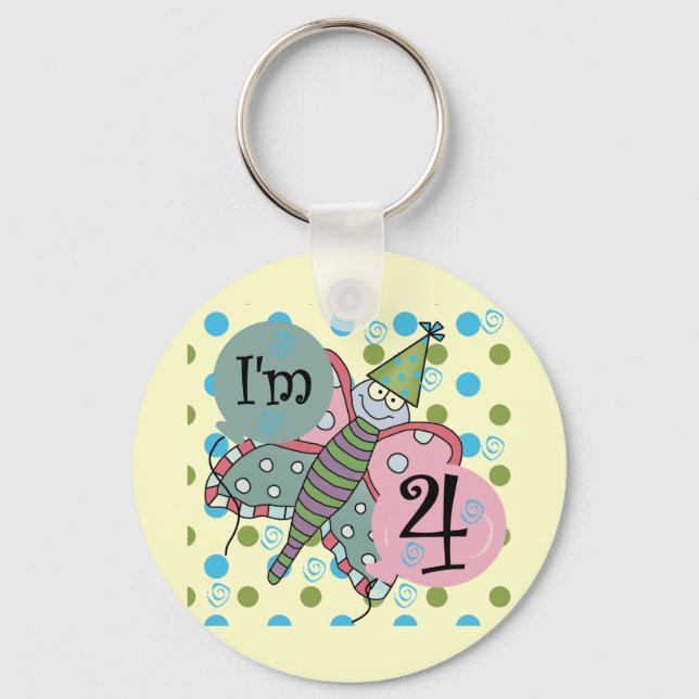 Llavero Mariposa 4 camisetas de cumpleaños y regalos (Anverso)