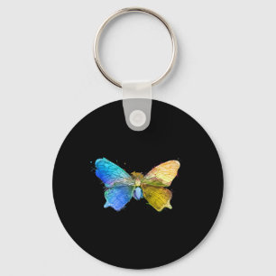 Llavero Mariposa acuarela bandera de Ucrania regalo de Ucr
