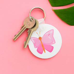 Llavero Mariposa Adorable Personalizado Rosa