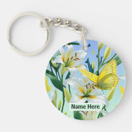 Llavero Mariposa amarilla de la Keychain White Lily