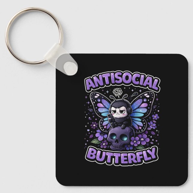 Llavero Mariposa Antisocial (Anverso)