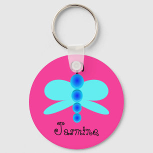 Llavero Mariposa azul bonita conocida personalizada