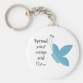 Llavero Mariposa Azul con Frase