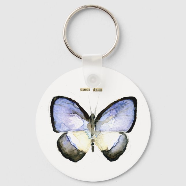 Llavero Mariposa: Azul de Banda Verde (Anverso)