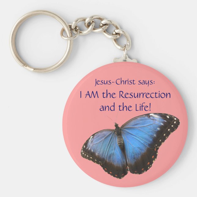 Llavero Mariposa azul exótica (Frente)