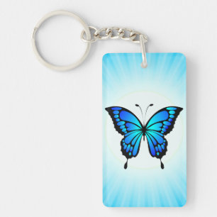 Llavero Mariposa Azul Insect Ilustracion-camiseta 20284