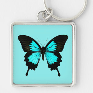 Llavero Mariposa - azul turquesa y negro