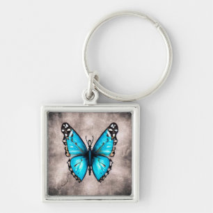 Llavero Mariposa azul vintage