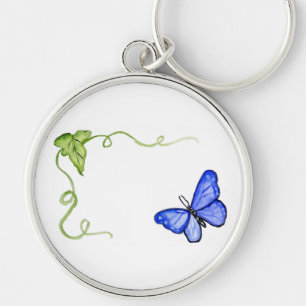 Llavero Mariposa azul y los encantos de la cadena de clave