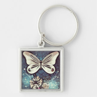 Llavero Mariposa beige vintage