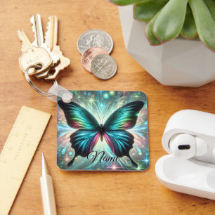 Llavero Mariposa con estrellas de brillo y brillo galáctic