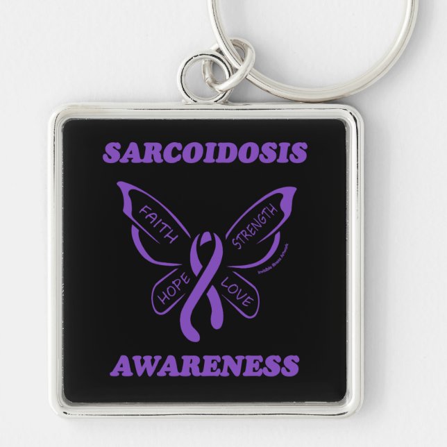 Llavero Mariposa/Conciencia... Sarcoidosis Keychain (Frente)