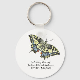Llavero Mariposa conmemorativa personalizada en memoria am