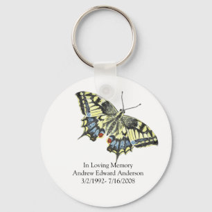 Llavero Mariposa conmemorativa personalizada en memoria am